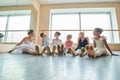 Cute ballerinas having fun in studio. Royalty Free Stock Photo