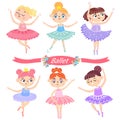 Cute ballerinas in various poses.