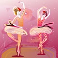 Cute ballet dancers performing Royalty Free Stock Photo