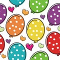 Cute balloon cartoon with love Seamless pattern design