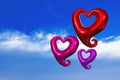 Cute balloon shape heart on blue sky