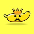 Cute banana cartoon mascot character