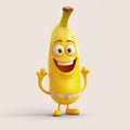 Cute Banana Happy Cartoon Character