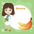 Cute Banana with little girl doctor Royalty Free Stock Photo