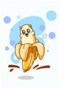 Cute banana smile vector hand drawing Royalty Free Stock Photo