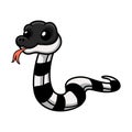 Cute banded krait snake cartoon