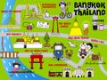 Cute Bangkok Thailand Guide Map illustration set