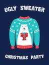 Cute banner for Ugly Sweater Christmas Party Royalty Free Stock Photo