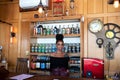 Cute Bartender. A mulatto girl is a liquor seller in Middleburg, Virginia