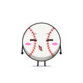 Cute baseball character get bored isolated on white background. Baseball sport character emoticon illustration
