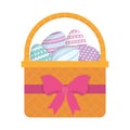 cute basket easter egg bow decorative Royalty Free Stock Photo