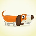 Cute Basset Hound dog cartoon. Vector illustration Royalty Free Stock Photo