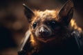 cute bat close-up. ai generative Royalty Free Stock Photo