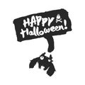 Cute Bat with Happy Halloween Speech bubble Royalty Free Stock Photo