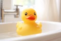 Cute bath rubber duck. Generative AI Royalty Free Stock Photo