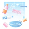 Cute bathroom items Royalty Free Stock Photo