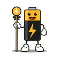 Cute battery cartoon mascot character