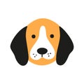 Cute beagle face. Dog head icon. Hand drawn isolated vector illustration