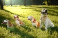 Cute Beagles and Labrador Retriever