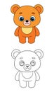a-cute-bear  art lllustrator art book with -white-background Royalty Free Stock Photo