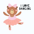 Cute bear ballerina Royalty Free Stock Photo