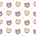 Cute bear with bow tie seamless pattern background Royalty Free Stock Photo
