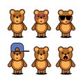 Cute bear cartoon character design Royalty Free Stock Photo