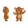 Cute Bear cartoon character front and sides view Royalty Free Stock Photo