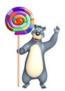 Cute Bear cartoon character with lollipop