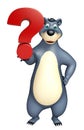 Cute Bear cartoon character with question mark sign Royalty Free Stock Photo