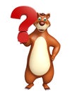 Cute Bear cartoon character with question mark sign Royalty Free Stock Photo