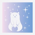 Cute bear cartoon dreamy illustration background abstract design vector