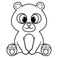 Cute bear cartoon sitting