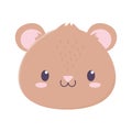 Cute bear face animal cartoon isolated icon Royalty Free Stock Photo