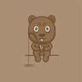 cute bear fihsing Royalty Free Stock Photo