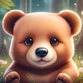 Cute bear with fine details - ai generated image