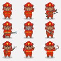 Vector Illustration of Bear cartoon with Firefighter costume Royalty Free Stock Photo