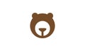 Cute bear head grizzly logo symbol vector icon illustration graphic design Royalty Free Stock Photo