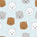 Cute bear head seamless pattern Royalty Free Stock Photo