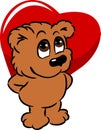Cute Bear Holding A Heart