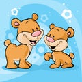 Cute bear illustration on abstract background Royalty Free Stock Photo