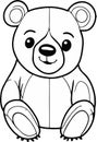 Cute Bear Illustration fo Kids Colouring Page Royalty Free Stock Photo