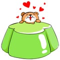 Cute bear love apple tasty jelly Royalty Free Stock Photo