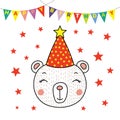 Cute bear in party hat Royalty Free Stock Photo