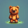 Cute Bear Pixel Illustration In Minecraft Style - 4k Art By Jonny B