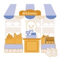 Cute Bear`s Bakery Vector Illustration