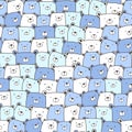 Cute bear seamless pattern background.