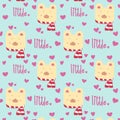 Cute bear seamless pattern and green blackguard Royalty Free Stock Photo