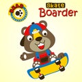 Cartoon of funny skateboarder cartoon Royalty Free Stock Photo
