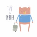 Cute bear with suitcase